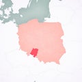 Map of Poland - Opole Royalty Free Stock Photo