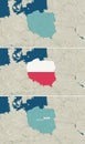 The map of Poland with text, textless, and with flag Royalty Free Stock Photo