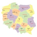 Map of Poland with voivodeships