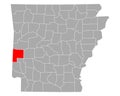 Map of Polk in Arkansas