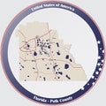 Map of Polk County in Florida