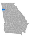 Map of Polk in Georgia