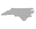 Map of Polk in North Carolina