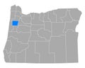 Map of Polk in Oregon