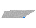 Map of Polk in Tennessee