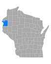 Map of Polk in Wisconsin