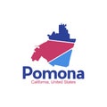 Map Of Pomona California City United States Modern Logo