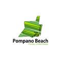 Map Of Pompano Beach Florida City Geometric Design