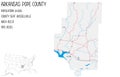 Map of Pope County in Arkansas, USA. Royalty Free Stock Photo