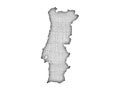 Map of Portugal on old linen Royalty Free Stock Photo