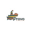 Map Of Provo Utah City Geometric Modern Creative Logo