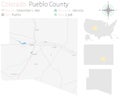 Map of Pueblo County in Colorado
