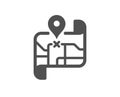 Map quality icon. Road trip sign. Vector Royalty Free Stock Photo