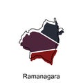 map of Ramanagara City modern outline, High detailed illustration vector Design Template