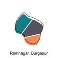 map of Ramnagar, Durgapur City modern outline, High detailed illustration vector Design Template