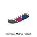 map of Ramnagar, Madhya Pradesh City modern outline, High detailed illustration vector Design Template
