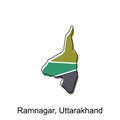 map of Ramnagar, Uttarakhand City modern outline, High detailed illustration vector Design Template