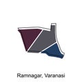 map of Ramnagar Varanasi City modern outline, High detailed illustration vector Design Template