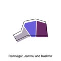 map of Ramnagarm, Jammu And Kashmir City modern outline, High detailed illustration vector Design Template
