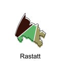 Map of Rastatt modern geometric with outline vector design, vector template colorful graphic illustration Royalty Free Stock Photo