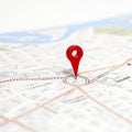 Map with a red pin isolated on white background Royalty Free Stock Photo