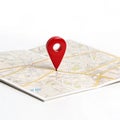 Map with a red pin isolated on white background Royalty Free Stock Photo