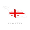 Map of The Republic of Georgia, Georgia vector map with the flag inside. Map of Tbilisi with national flag. Detailed editable map