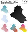 Map of Republic of Iraq with beautiful gradients.
