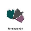 Map of Rheinstetten modern with outline style vector design, World Map International vector template Royalty Free Stock Photo
