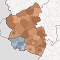 Map of Rhineland-Palatinate and Saarland with neighboring federal states