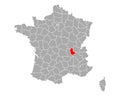 Map of Rhone in France