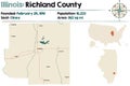 Map of Richland County in Illinois