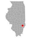 Map of Richland in Illinois