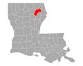 Map of Richland in Louisiana