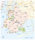 Map of the roads and neighborhoods of new york borough brooklyn