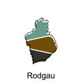Map of Rodgau modern with outline style vector design, World Map International vector template