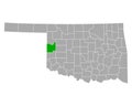 Map of Roger Mills in Oklahoma