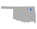 Map of Rogers in Oklahoma