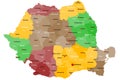 Map of Romania Royalty Free Stock Photo