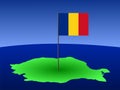 Map With Romanian Flag