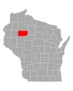 Map of Rusk in Wisconsin