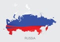 Map of Russia With Flag As Texture Royalty Free Stock Photo