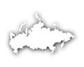 Map of Russia with shadow