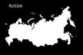 Map Of Russia White Silhouette 3D Illustration