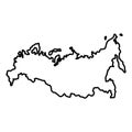 Map of Russian icon black color illustration flat style simple image