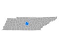 Map of Rutherford in Tennessee