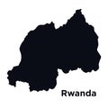 Map of Rwanda, Africa, isolated on white - vector