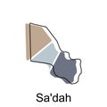 Map of Sa\'dah Province of Yemen illustration design, World Map International vector template