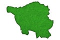 Map of Saarland on green felt