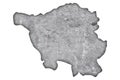 Map of Saarland on weathered concrete